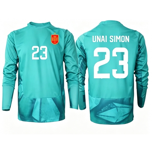 Billige Fotballdrakt Spania Unai Simon #23 Keeper Replika Bortedrakt VM 2026 Langermet Billige Fotballdrakt Spania Unai Simon #23 Keeper Replika Bortedrakt VM 2026 Langermet